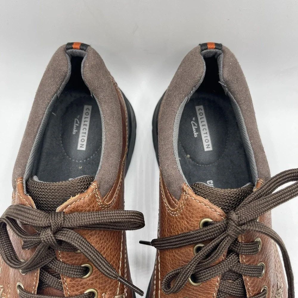 Clarks Bradley Vibe Moc Toe Casual Shoe Men 10 Brown Leather Comfort‎